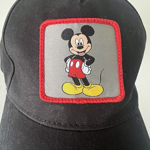 Disney Mickey Mouse Baseball Hat Unisex Black Cotton Patch Adjustable One Size - Picture 2 of 11
